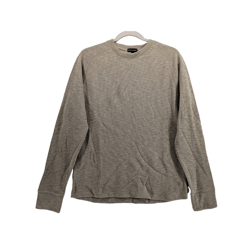 Banana Republic Double Knit Shirt S Beige Crewneck Long Sleeves‎ Layering…